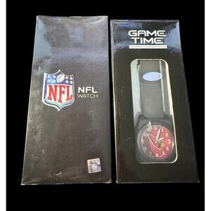 New Game Time NFL Arizona Cardinals Watch Black Band Red Dial Licensed Gift Box